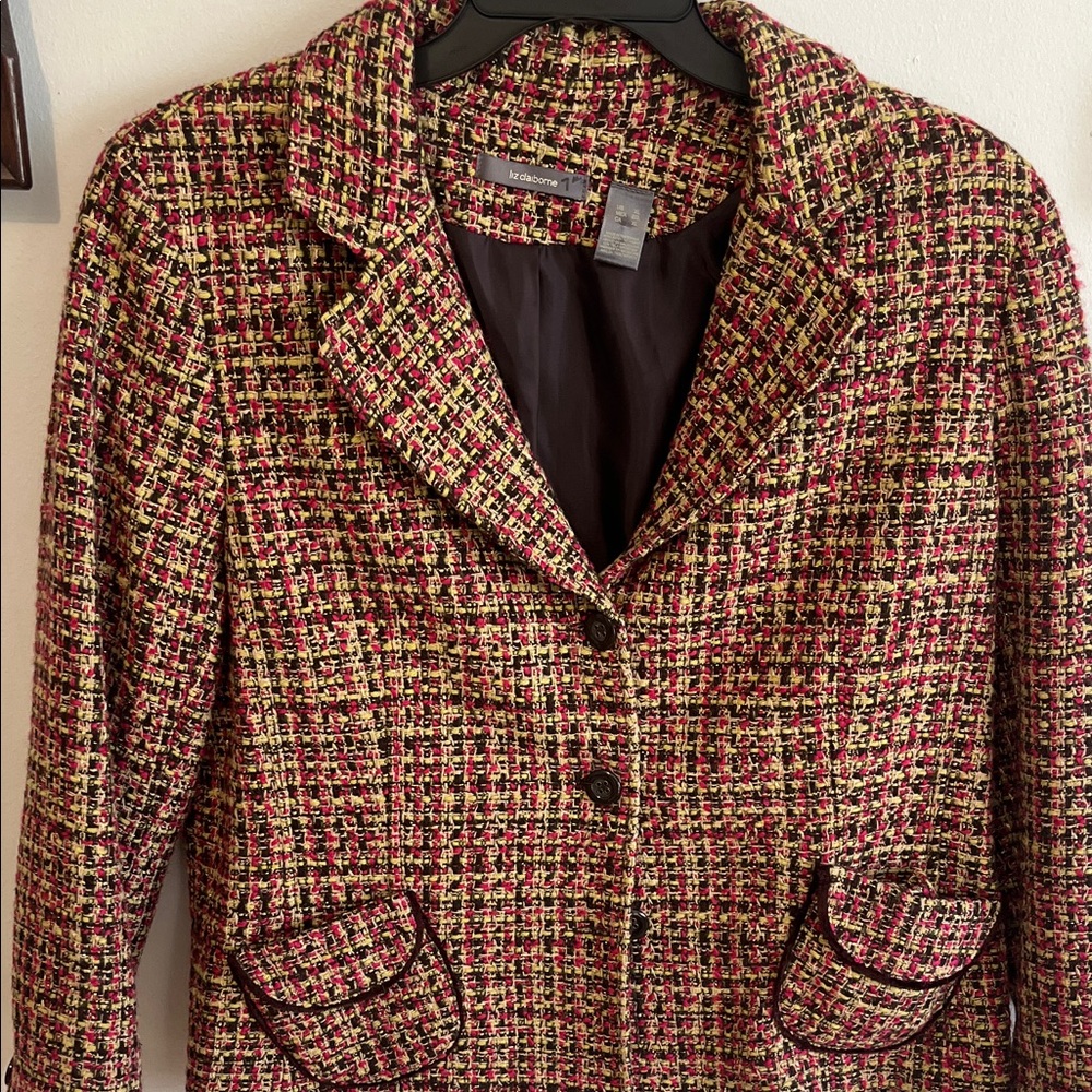 Liz Claiborne Multicolor Tweed Blazer